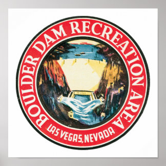 Affiche Boulder Dam Recrerereation Area, Las Vegas Nevada