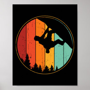 Affiche Bouldering Cool Rétro Hommes Escalade Vintage