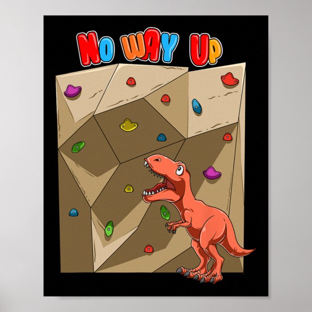 Affiche Bouldering drôle et grimpeur de rochers Trex  (Devant)