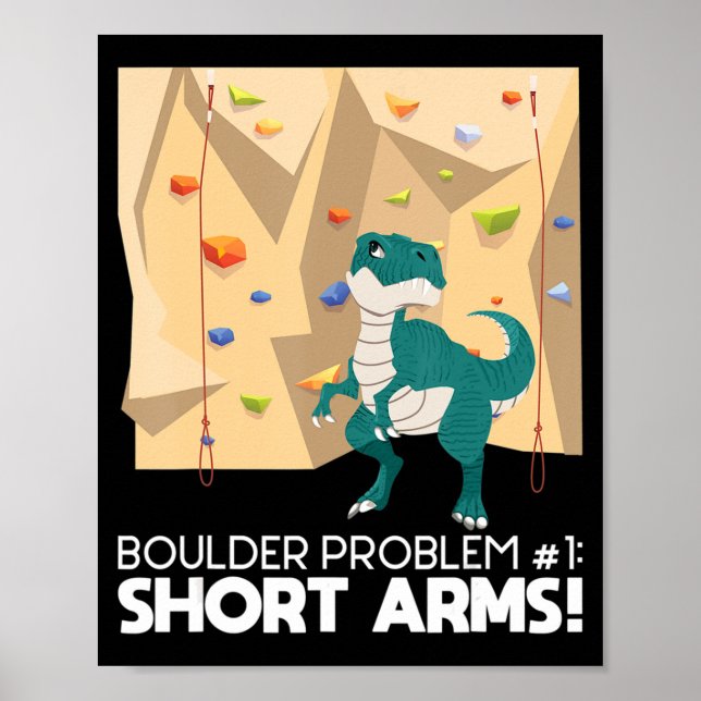 Affiche Bouldering T Rex Wall Climber Rock Escalade Mounta (Devant)