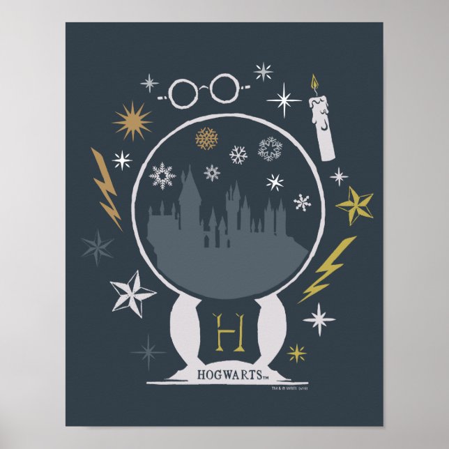 Affiche Boule à neige graphique HOGWARTS™ (Devant)