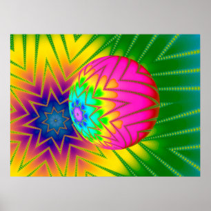 Affiche Boule à Paillettes Fractale