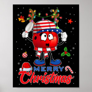 Affiche Boule de bowling Rennes Drapeau Américain Sapin de
