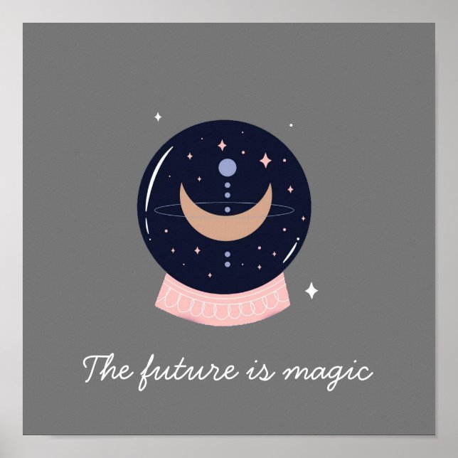 Affiche Boule de cristal mystique psychique (Devant)