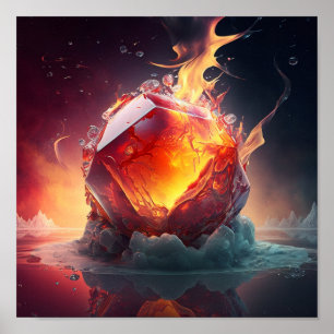 Affiche Boule de feu rouge