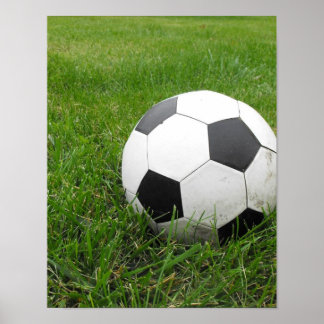 Affiche Boule de football en herbe