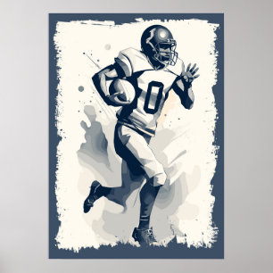 Affiche Boule de football Player Portrait Abstrait Vector 
