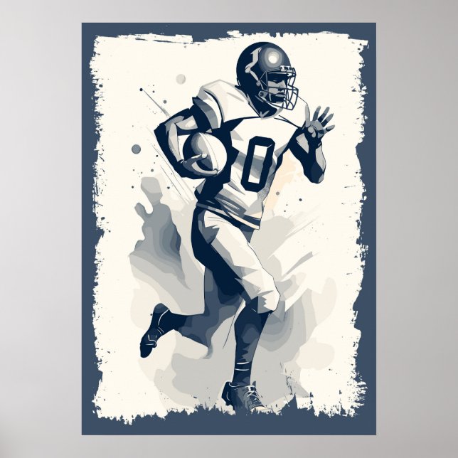Affiche Boule de football Player Portrait Abstrait Vector  (Devant)