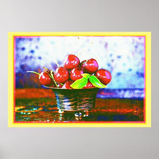 Affiche "Boule De Fruits De Cerises" Belle Photo. Commande (Devant)