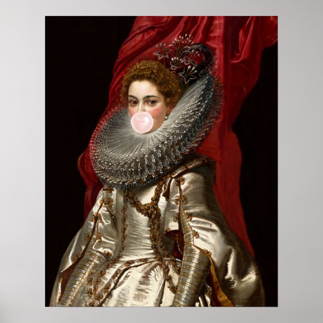 Affiche Boule de gomme Diva dans un Ruff de cou (Devant)