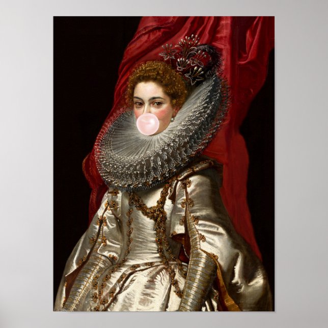 Affiche Boule de gomme Diva dans un Ruff de cou (Devant)