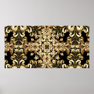 Affiche Boule de neige dorée simple motif sans soudure. Vi