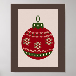 Affiche Boule de Noël rouge