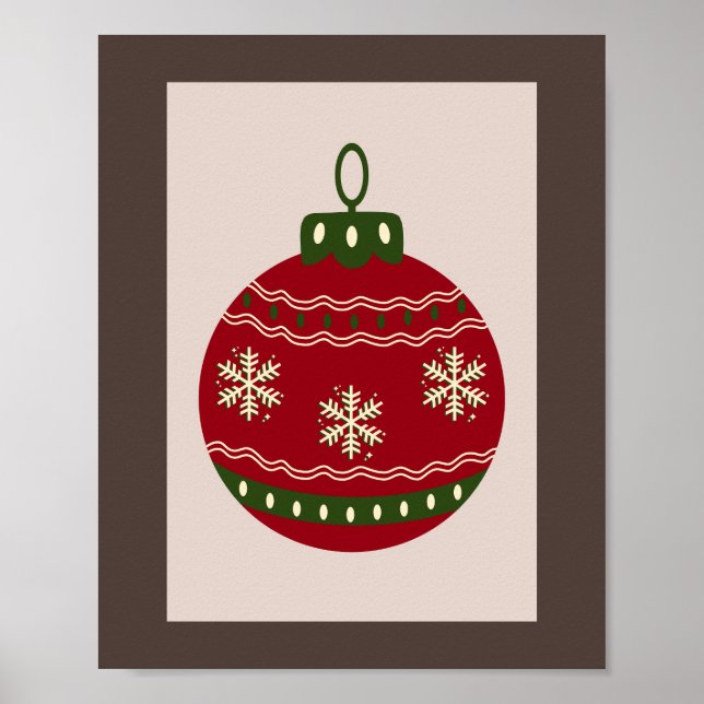 Affiche Boule de Noël rouge (Devant)