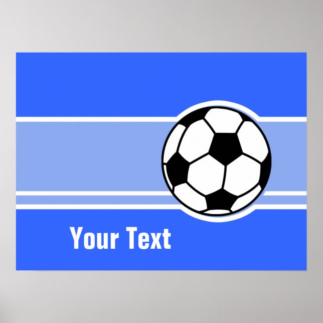 Affiche Boule de soccer ; Bleu (Devant)