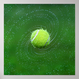 Affiche Boule de Tennis Jaune personnalisée