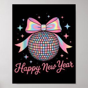 Affiche Boule disco luxe dorée Bonne année