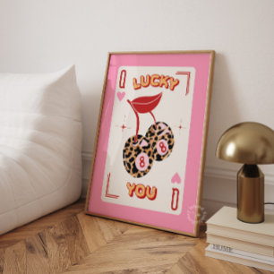 Affiche Boule Magique 8 Lucky You Imprimé Cerise Léopard