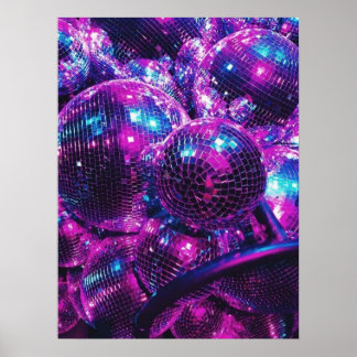 Affiche Boule Neon Color Disco
