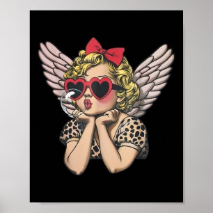 Affiche Boule soufflante mignonne Coeur Sungles Leopard Va