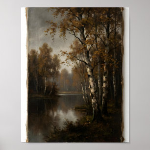 Affiche Bouleau d'automne I Peinture vintage