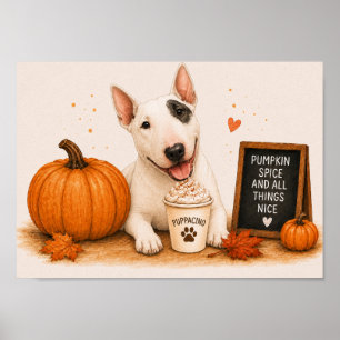 Affiche Bouledogue anglais invitant Pumpkin Spice A4