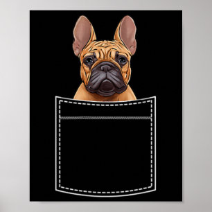Affiche Bouledogue dans la poche de poitrine Frenchie Pock