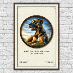 Affiche Bouledogue Espagnol (Alano Español) Série de Zoolo