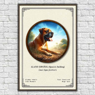 Affiche Bouledogue Espagnol (Alano Español) Série de Zoolo