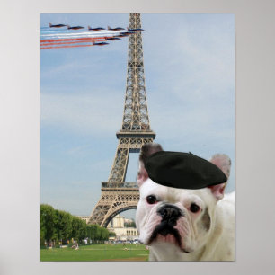 Affiche Bouledogue français à Paris