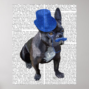 Affiche Bouledogue français avec le casquette supérieur et