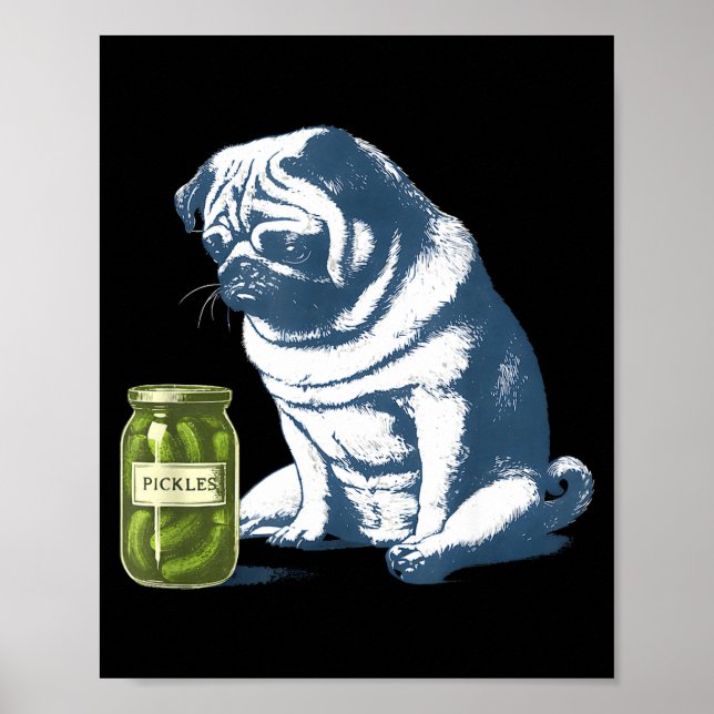 Affiche Bouledogue français avec pot de cornichons mème dr (Devant)