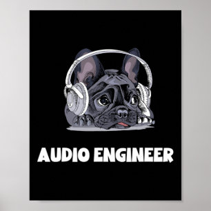 Affiche Bouledogue Français Casque- Pour Meilleur Papa Fre
