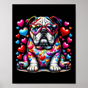 Affiche Bouledogue français Saint-Valentin Maman amateur d