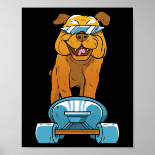 Affiche Bouledogue Fun Skateboarding Bouledogue Français G