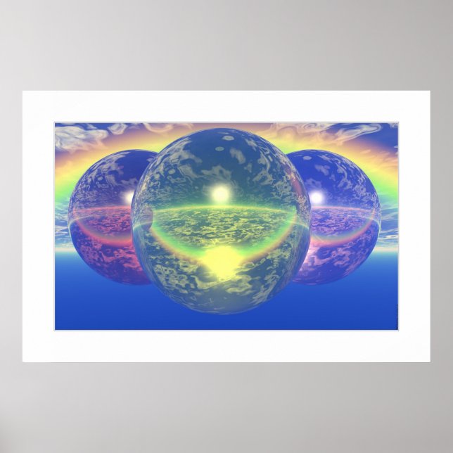 Affiche Boules 2 - Arc-en-ciel non naturel (frontière légè (Devant)