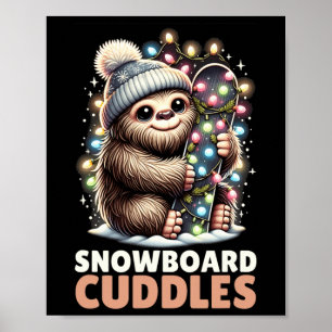 Affiche Boules de snowboard Noël Lit Bigfoot Snowboardi