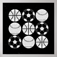 Boules de sport tendance noir et blanc