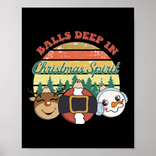 Affiche Boules Profondes Dans L'Esprit De Noël Vintage Noë