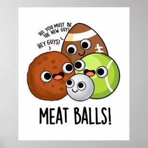 Affiche Boulettes de Viande Blague de Nourriture Drôle 