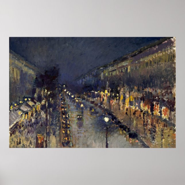 Affiche Boulevard Camille Pissarro Montmartre en soirée (Devant)