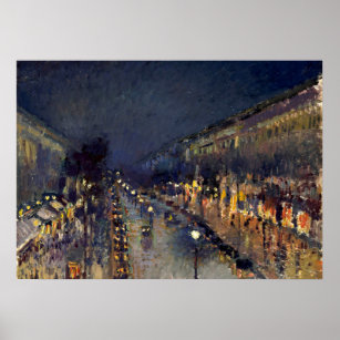 Affiche Boulevard Camille Pissarro Montmartre en soirée