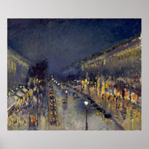 Affiche Boulevard Montmartre à Night Pissarro