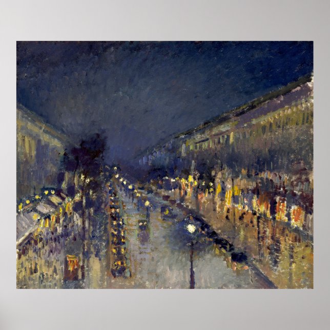 Affiche Boulevard Montmartre à Night Pissarro (Devant)