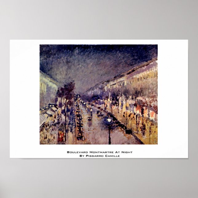 Affiche Boulevard Montmartre La Nuit Par Pissarro Camille (Devant)