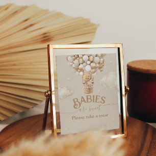 Affiche Boulon en peluche Baby shower sucré