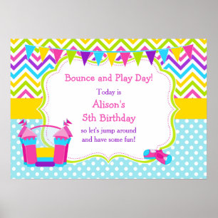 Affiche Bounce House Bouncy Castle Birthday Girl