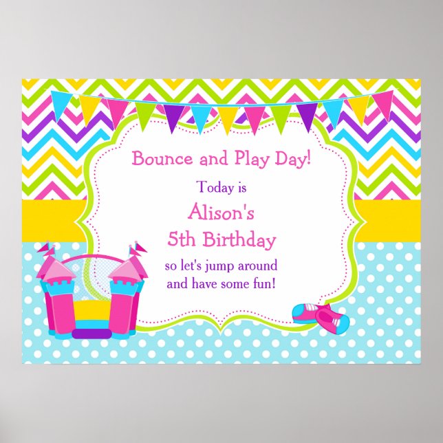 Affiche Bounce House Bouncy Castle Birthday Girl (Devant)