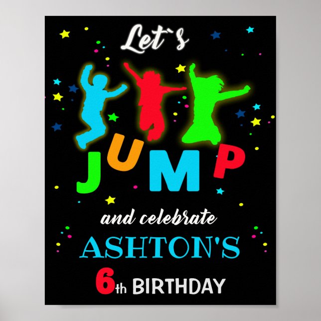 Affiche Bounce signe de fête de bienvenue Jump trampoline  (Devant)