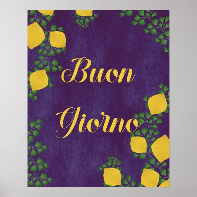 Affiche Bouon Giorno Lemon Floral - Art Italien (Devant)
